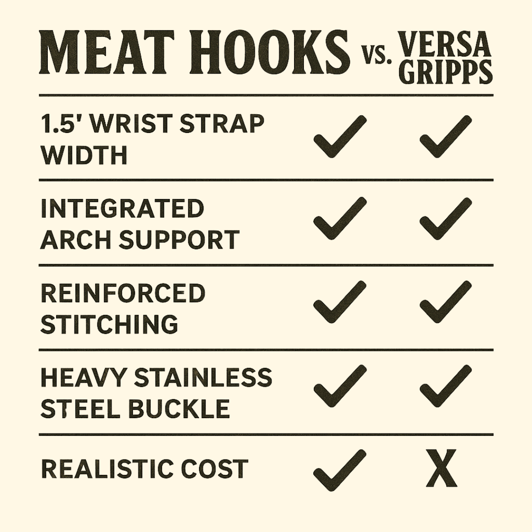 Meat Hooks - Heavy-duty leather lifting straps